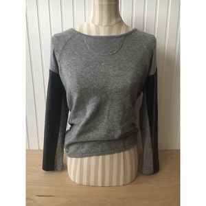 AIKO Cashmere Sweater with Leather Sleeves Size S